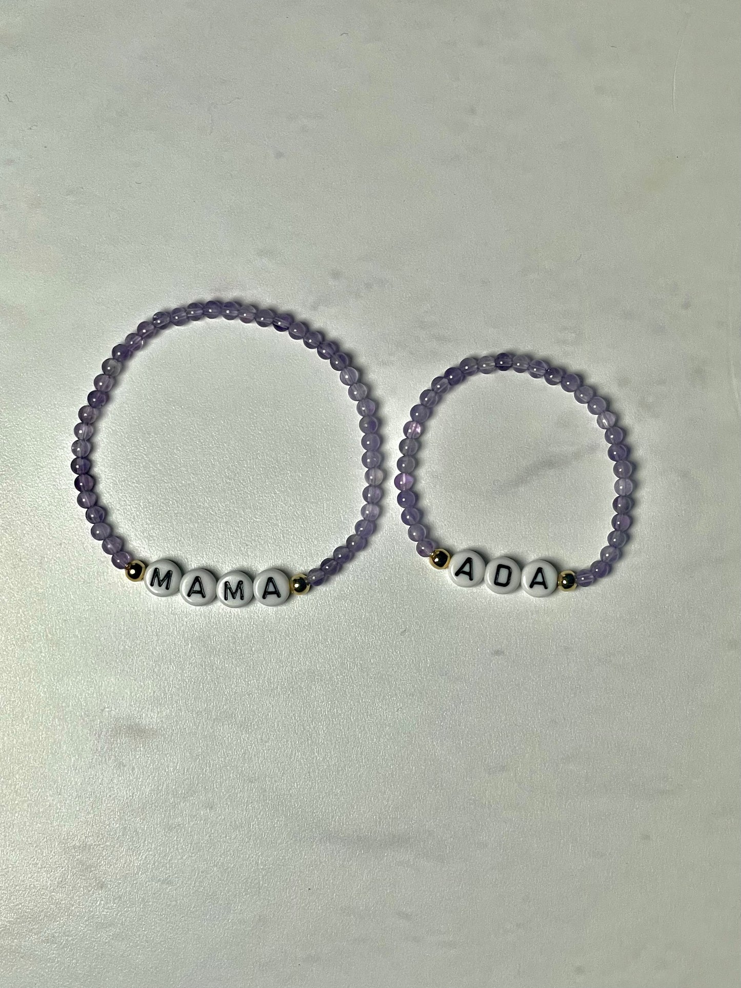 mini + me gemstone bracelets