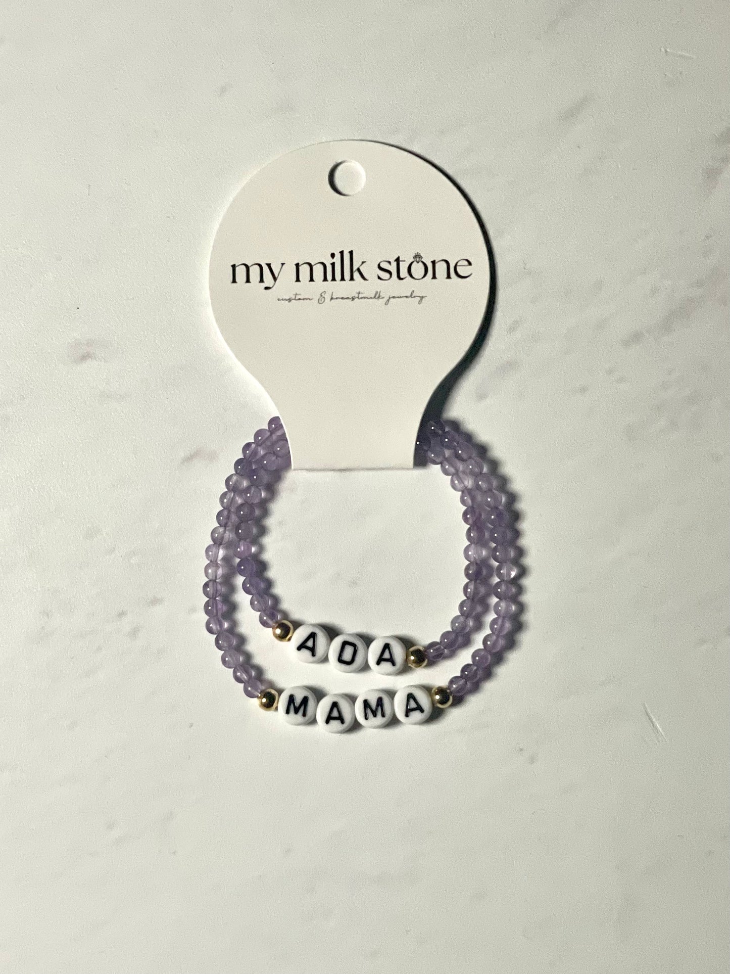 mini + me gemstone bracelets
